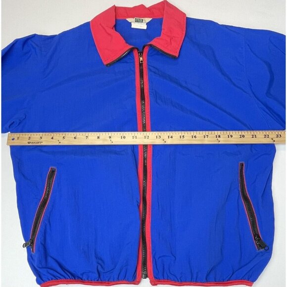 VTG Vintage REI Mens MEDIUM Royal Blue/Red Full-Zip L/S WINDBREAKER Jacket EUC - Picture 3 of 6